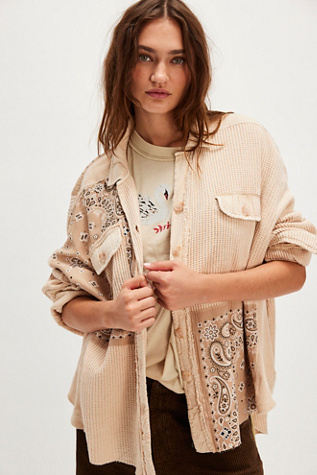 Tricia Fix Scout Bandana Sweatshirt At Free People In Sand, Size: Large