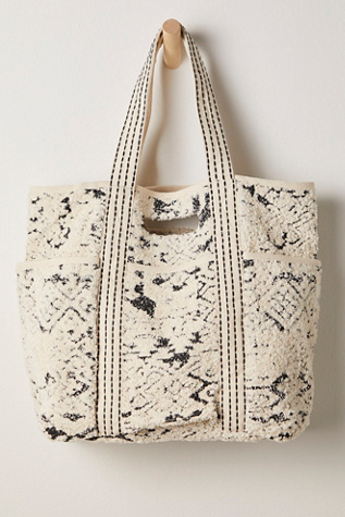 Textured Caravan Tote Bag by FP Collection at Free People in Cream