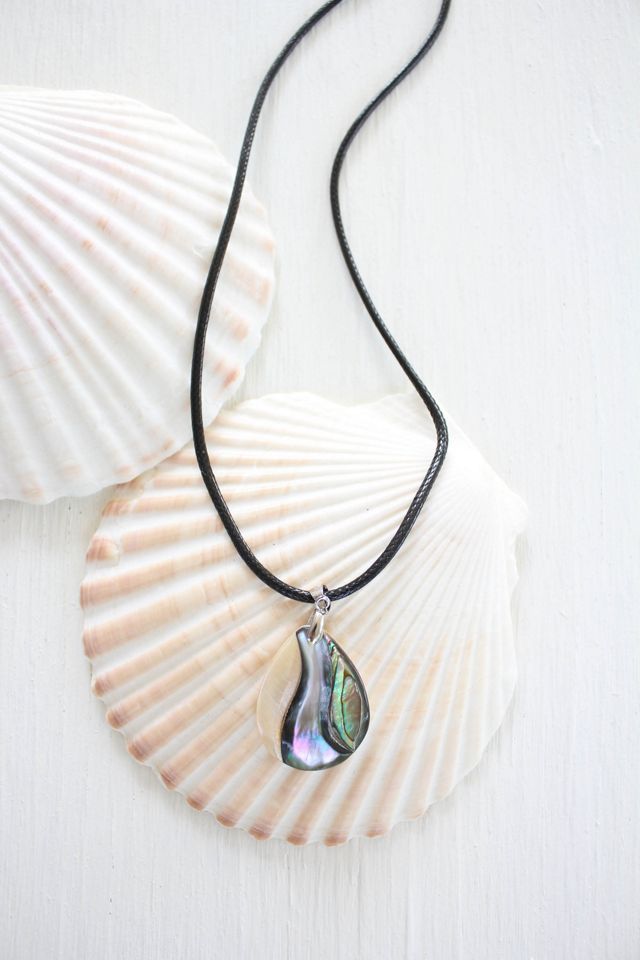 Vintage Abalone Shell Pendant Necklace Selected By Moons + Junes Vintage #1