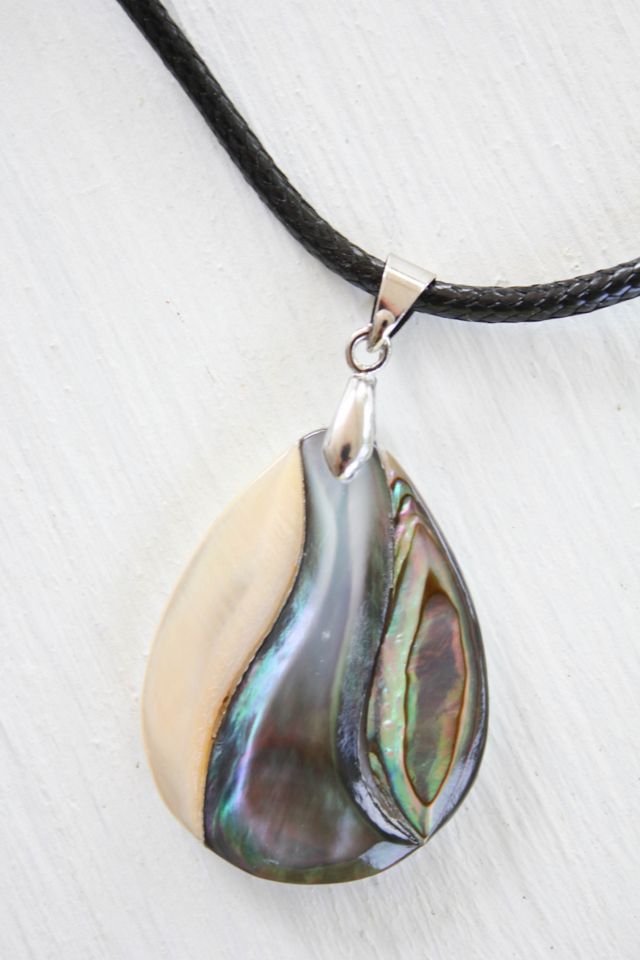 Vintage Abalone Shell Pendant Necklace Selected By Moons + Junes Vintage #3