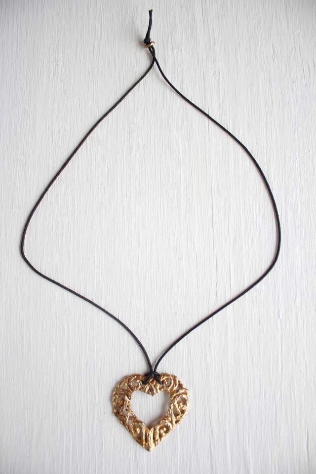 Vintage Gold Heart Pendant Necklace Selected By Moons + Junes Vintage #1