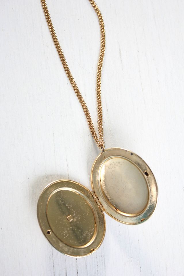 Vintage Gold Locket Pendant Necklace Selected By Moons + Junes Vintage #1