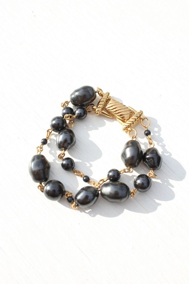 Vintage Black Pearl Bracelet Selected By Moons + Junes Vintage #3