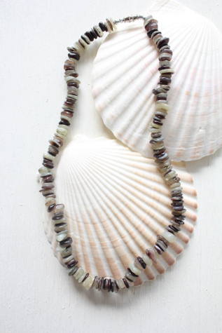 Vintage Natural Shell Heishi Surfer Necklace Selected By Moons + Junes Vintage
