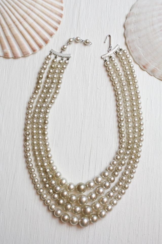 Vintage Multi-Strand Pearl Necklace Selected By Moons +