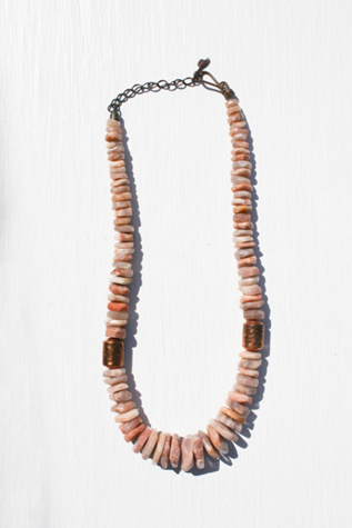 Vintage Opal Stone Copper Beaded Necklace Selected By Moons + Junes Vintage