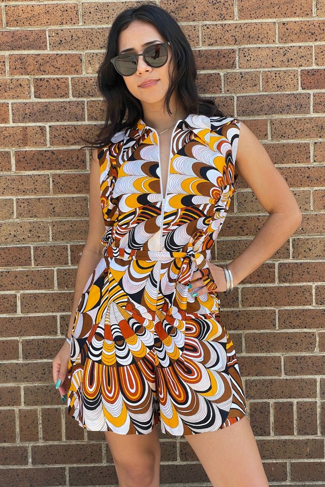 Vintage 1970's Psychedelic Romper Selected by FernMercantile #1