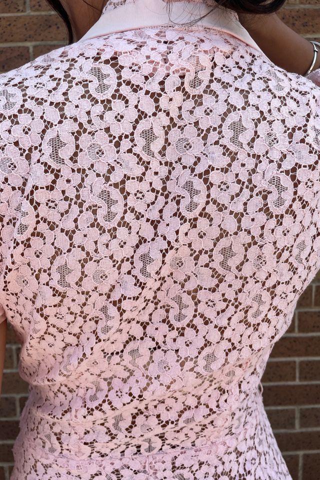 Vintage 1930's Pink Lace Dress with Glass Buttons Selected by FernMercantile #3