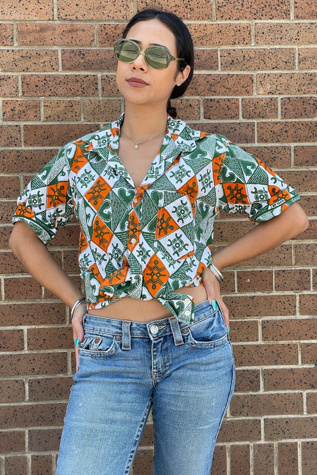 Vintage 1970's Tribal Print Shirt Selected by FernMercantile
