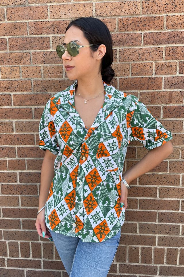 Vintage 1970's Tribal Print Shirt Selected by FernMercantile #1