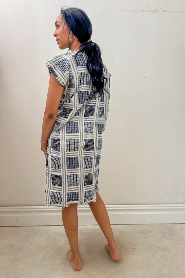 Anna Corinna Reworked Vintage Navy Quilt Smock Dress #1
