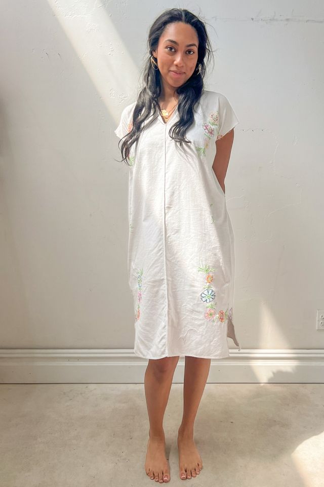 Anna Corinna Reworked Vintage Rouge Blanc Woven Damask Smock Dress main image 1