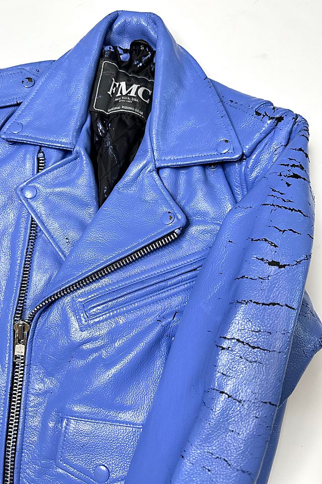 Vintage 1980s Custom Painted Leather Biker Jacket Selected Vintage 1980s Custom Painted Leather Biker Jacket Selected