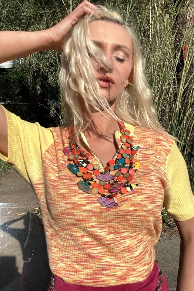 Vintage 1990s Wooden Fish and Beads Necklace Selected by Cherry #2
