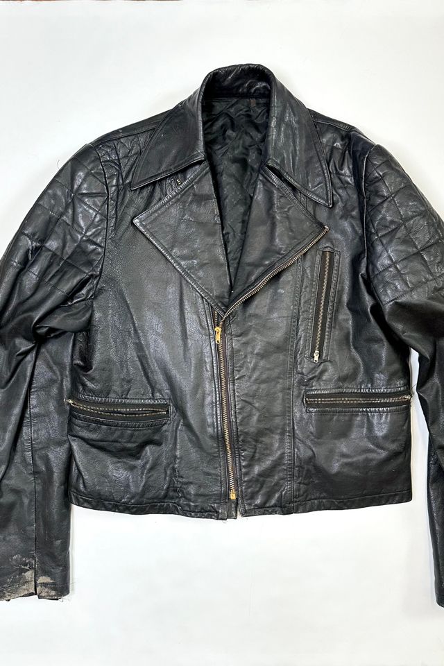 Vintage 1980s Black Vinyl Biker Jacket Selected by Cherry #2
