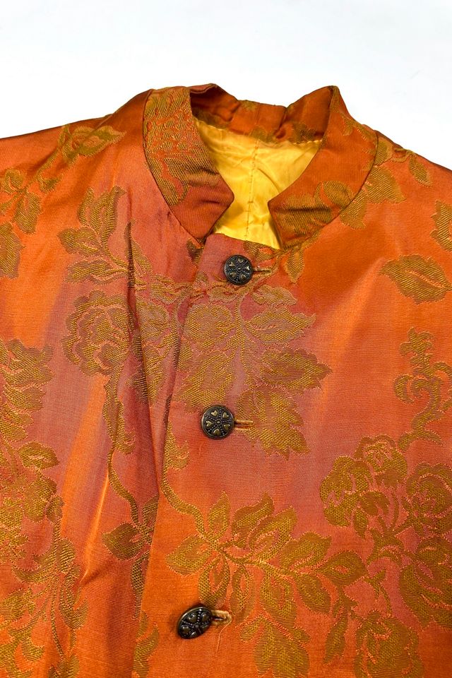 Vintage 1960s Orange Brocade Nehru Jacket Selected by Cherry #3