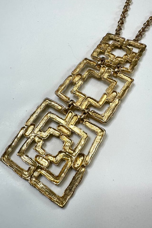 Vintage Goldtone Chunky Mesopotamic Necklace Selected by Cherry #3