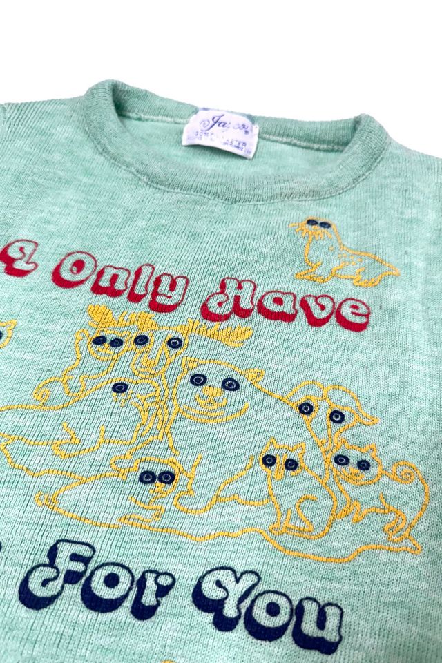 Vintage 1960s "I Only Have Eyes for You" Animal Knit Tee Selected by Cherry #1