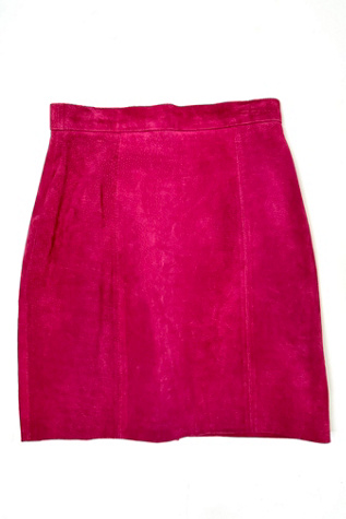 Vintage 1980s Cranberry Suede Skirt Selected by Cherry