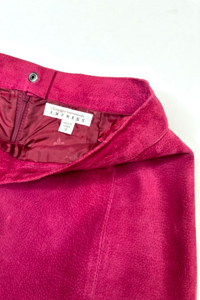 Vintage 1980s Cranberry Suede Skirt Selected by Cherry #1