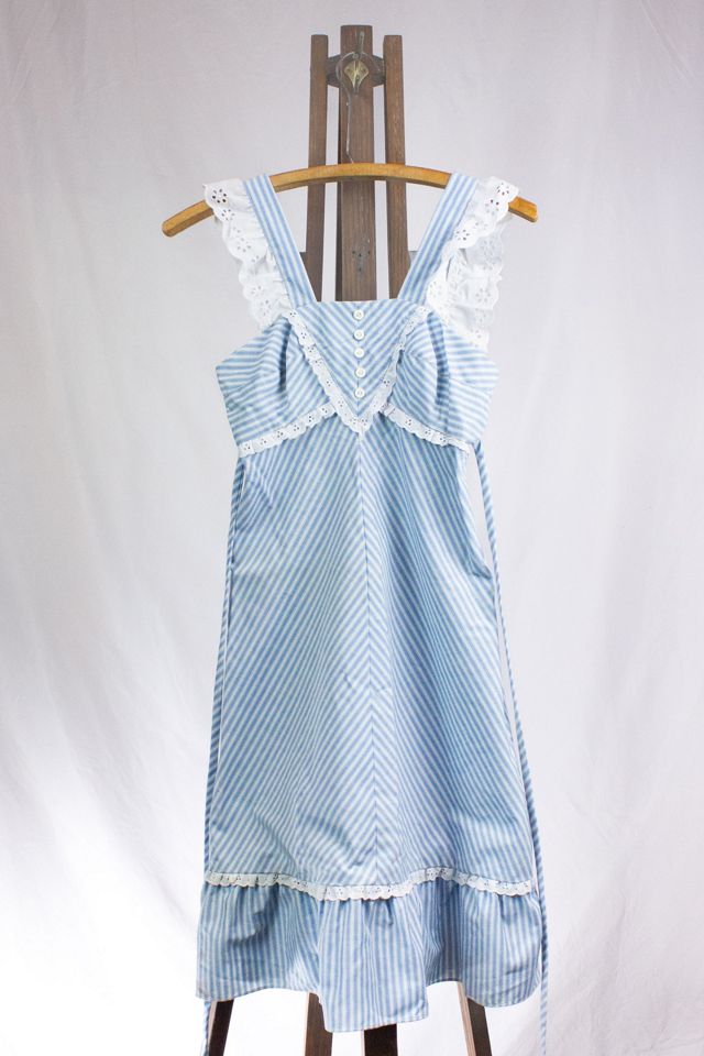 Vintage 70s Jody T Blue Striped Dress Selected by Black Shag Vintage #1
