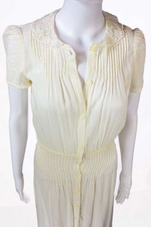 Vintage 30s White Sheer Full Button Dress Selected by Black Shag Vintage #2