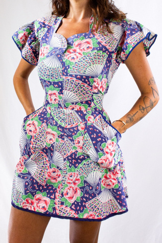 Vintage 60s Mode O'Day Floral Patterned Mini Dress Selected by Black Shag Vintage