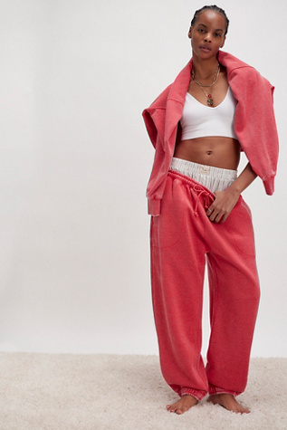 Slow It Down Joggers By Intimately At Free People In Poppy Red, Size: Small