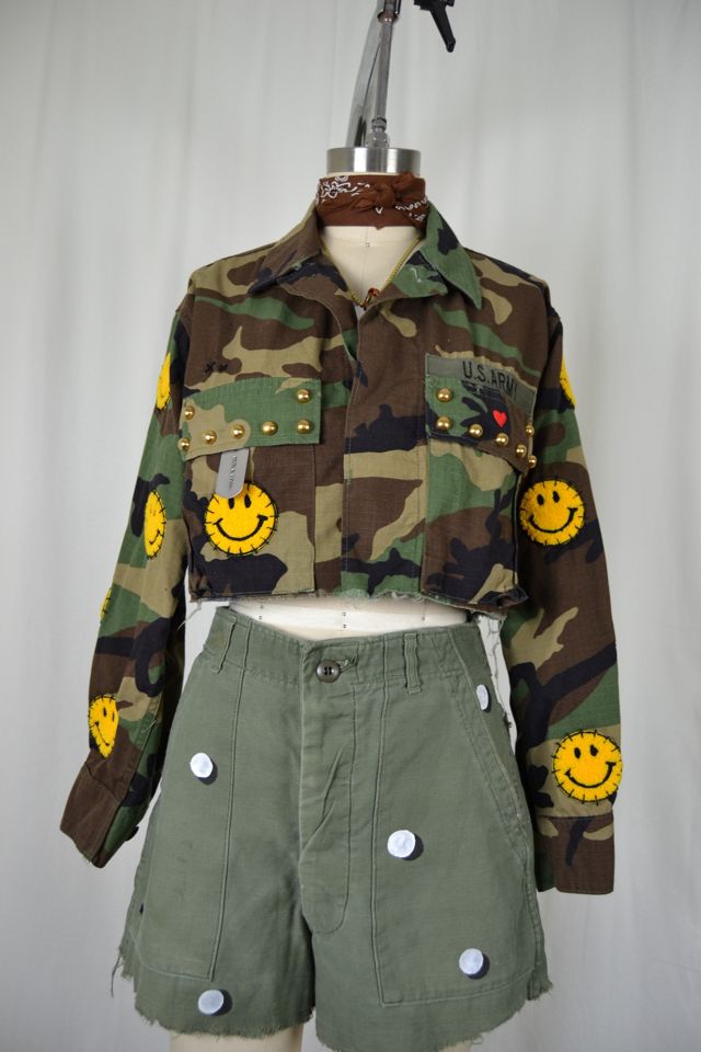 Vintage Smiley Camo Army Jacket Selected by Rank & Sugar #1