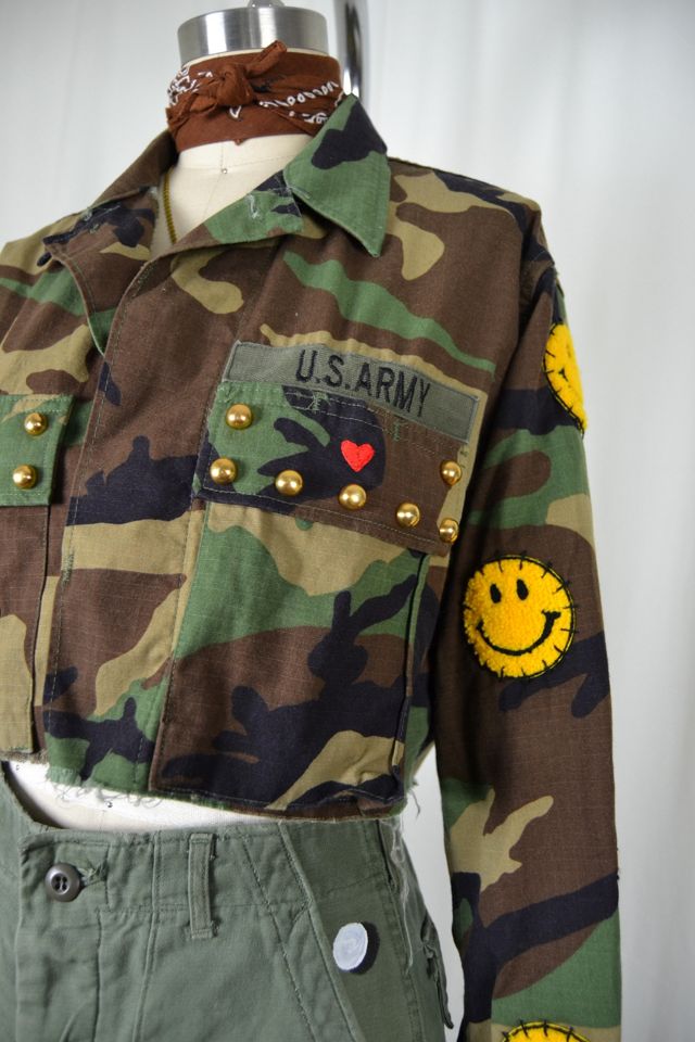 Vintage Smiley Camo Army Jacket Selected by Rank & Sugar