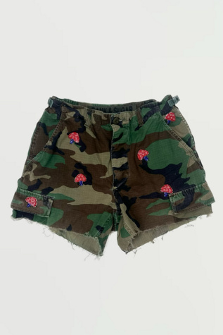 Vintage Mushroom Camo Army Shorts Selected by Rank & Sugar
