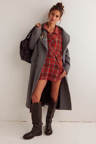 We The Free Wind River Plaid Shirt at Free People in Red Grunge Combo, Size: XS