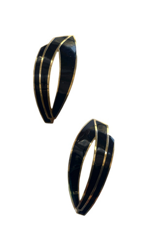 Vintage Black And Gold Earrings Selected By Ankh By Racquel Vintage