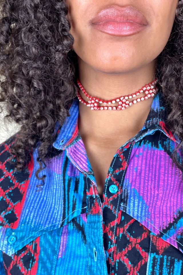 Vintage Red Rhinestone Choker Selected By Ankh By Racquel Vintage #2