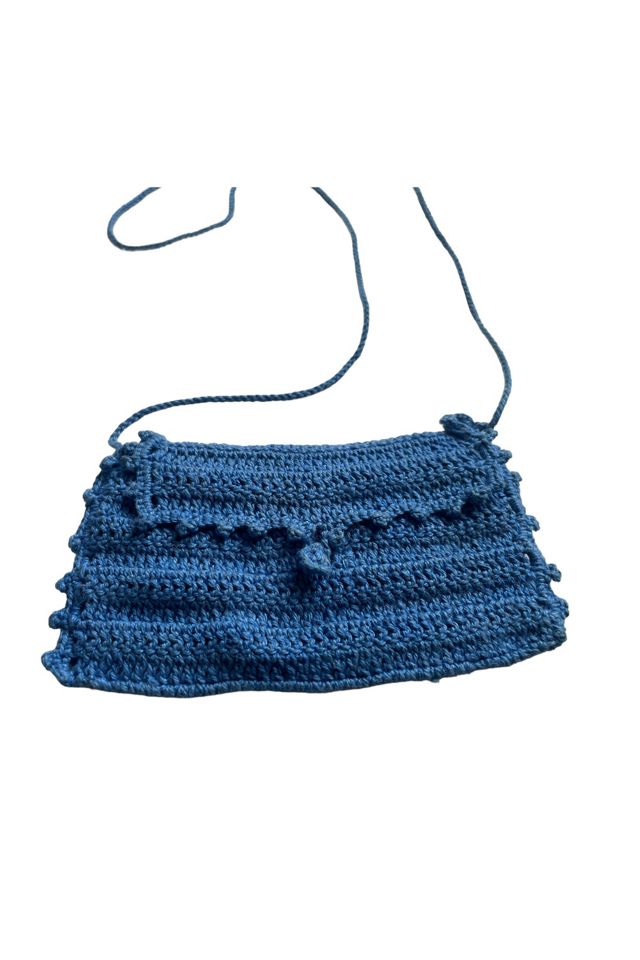 Vintage Blue Crochet Pouch Necklace Selected By Ankh By Racquel Vintage #1