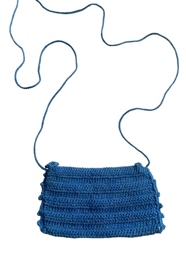 Vintage Blue Crochet Pouch Necklace Selected By Ankh By Racquel Vintage #2