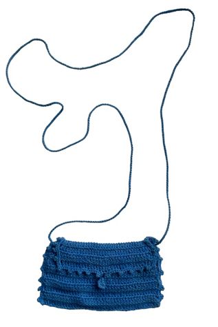 Vintage Blue Crochet Pouch Necklace Selected By Ankh By Racquel Vintage