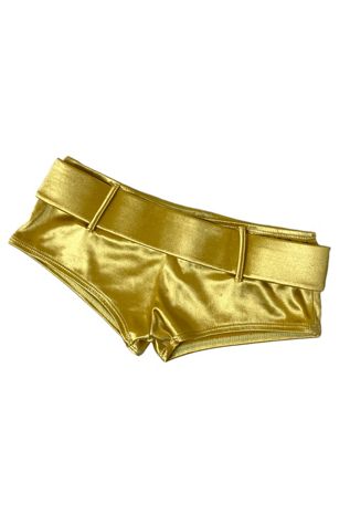 Vintage Y2K Gold Lamé Low-Waisted Shorts Selected By Ankh By Racquel