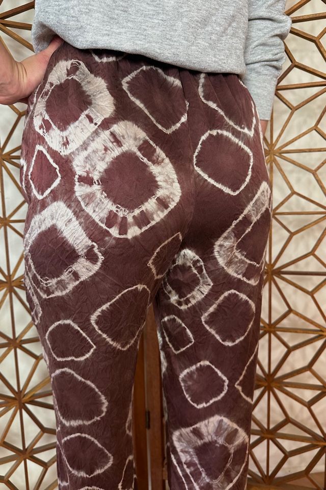 Vintage One of a Kind  Brown Silk Tie Dyed Lounge Pants Selected by Picky Jane #2