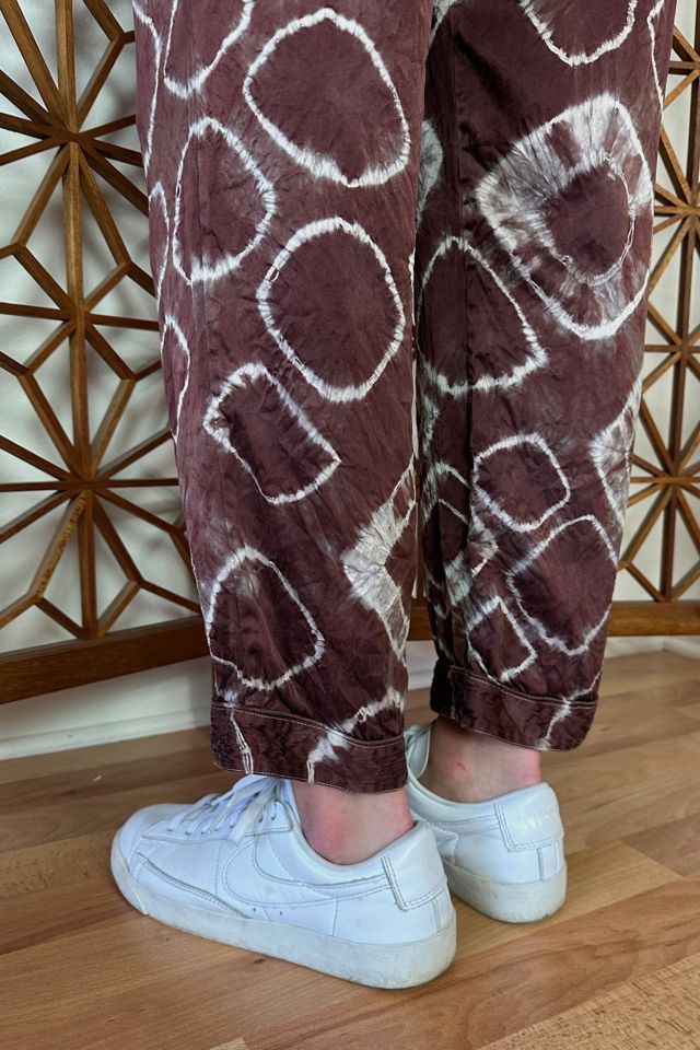 Vintage One of a Kind  Brown Silk Tie Dyed Lounge Pants Selected by Picky Jane #3