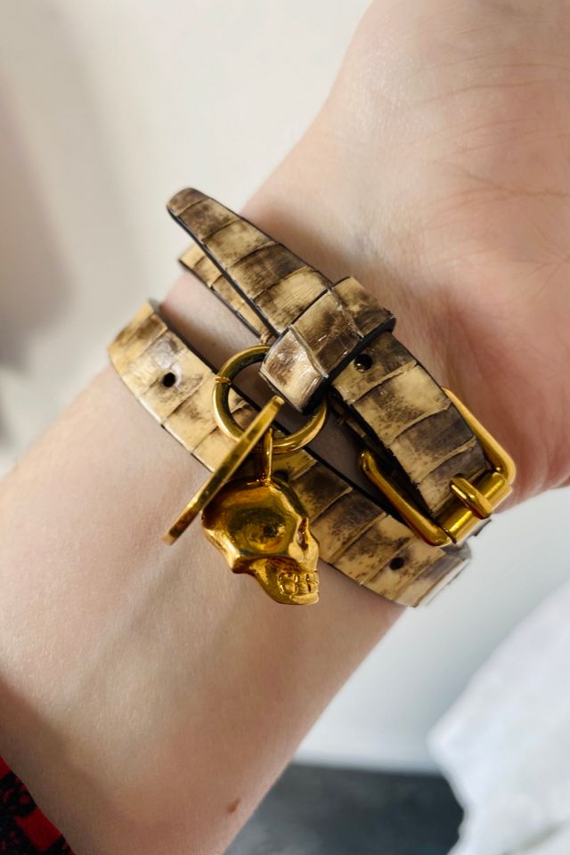 Alexander McQueen Dog Tag Skull Wrap Leather Bracelet Selected by The Curatorial Dept. #2