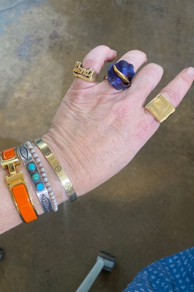 Janusz Szkutnik Calla Lily Sterling Silver Titanium and Gold Ring Selected by The Curatorial Dept. #1