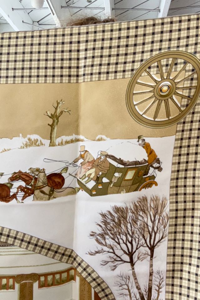 Faux Hermes Scarf with L’hiver en poste Picadilly Pattern Selected by The Curatorial Dept. #1