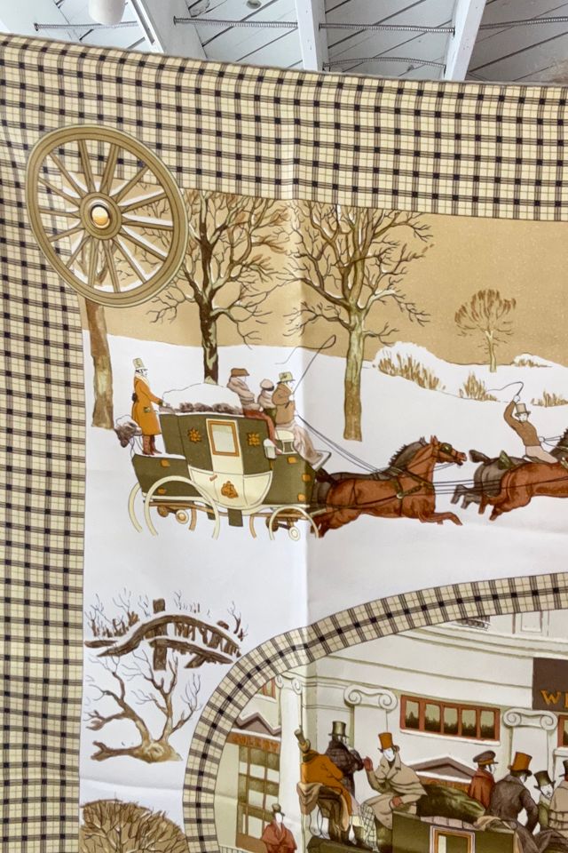 Faux Hermes Scarf with L’hiver en poste Picadilly Pattern Selected by The Curatorial Dept. #2