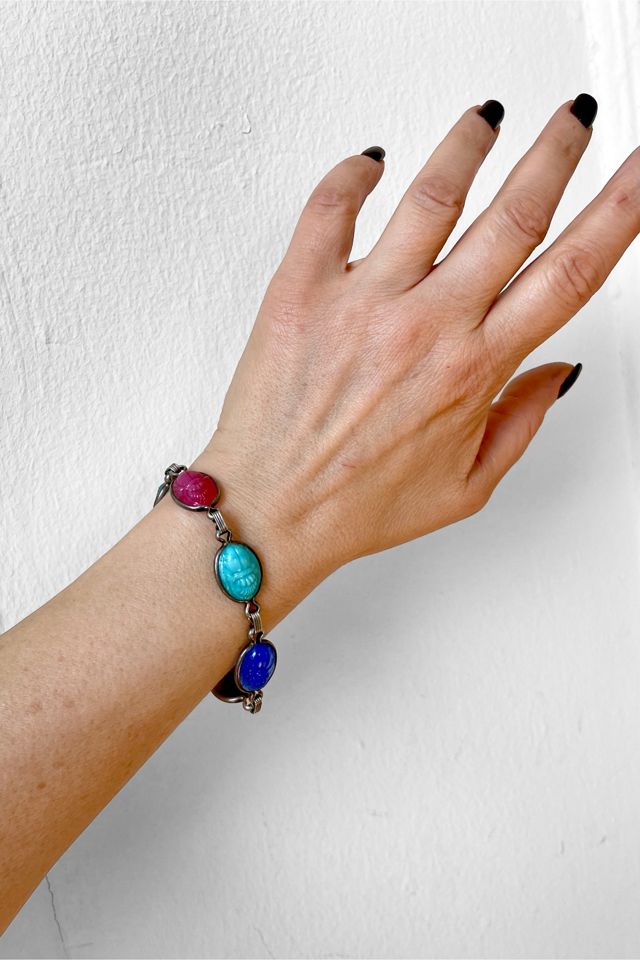 Vintage Sterling Silver Scarab Bracelet Selected by MARMALADE #1
