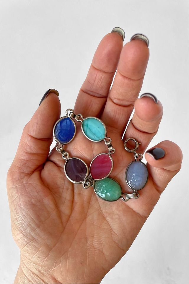 Vintage Sterling Silver Scarab Bracelet Selected by MARMALADE #3
