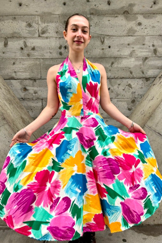 1980’s Floral Print Halter Dress Selected by Nomad Vintage