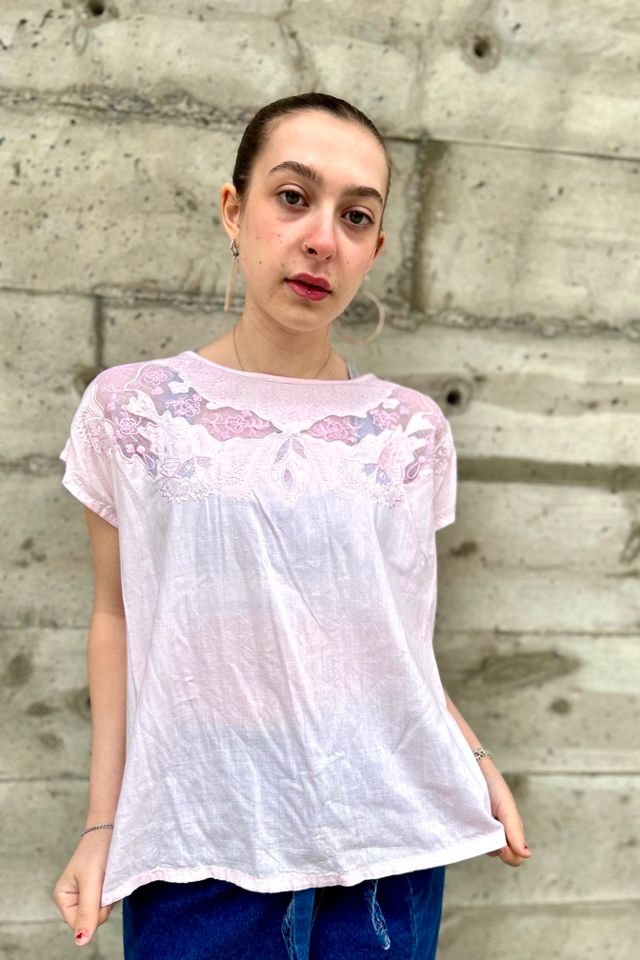 1980’s Pink Embroidered Blouse Selected by Nomad Vintage #3