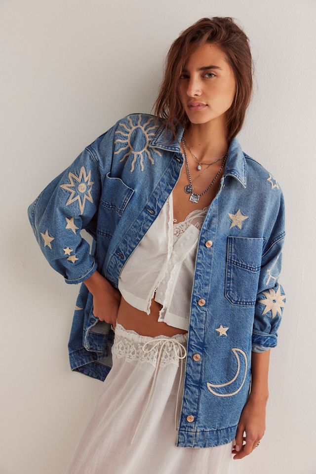 Free people oversized jean jacket best sale