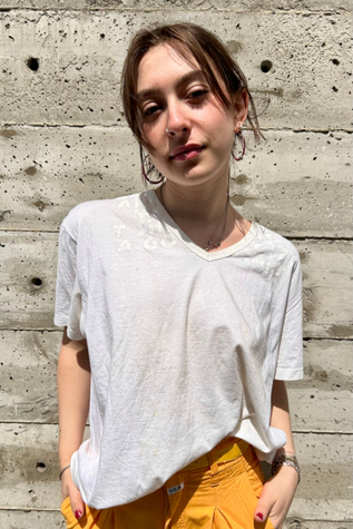 1990’s Margiela AIDS Benefit T Shirt White Lettering Selected by Nomad Vintage